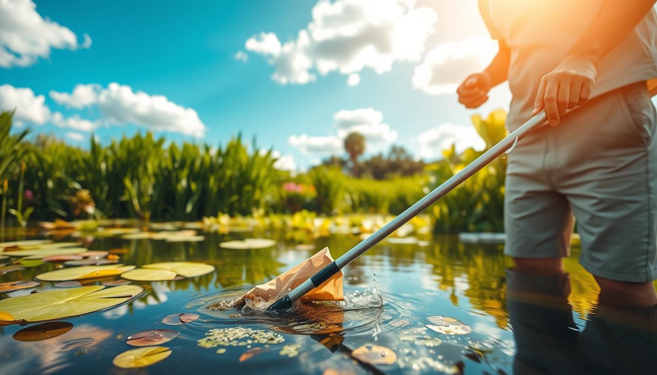Using Paper Towels and Skimmers to Keep the Water Surface Clear